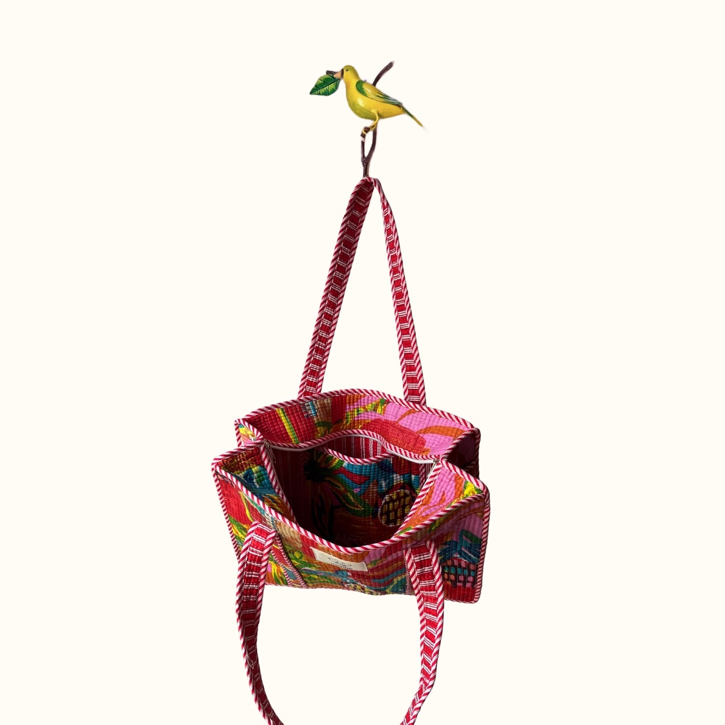 Petit tote bag fermeture "Botanical carnival"