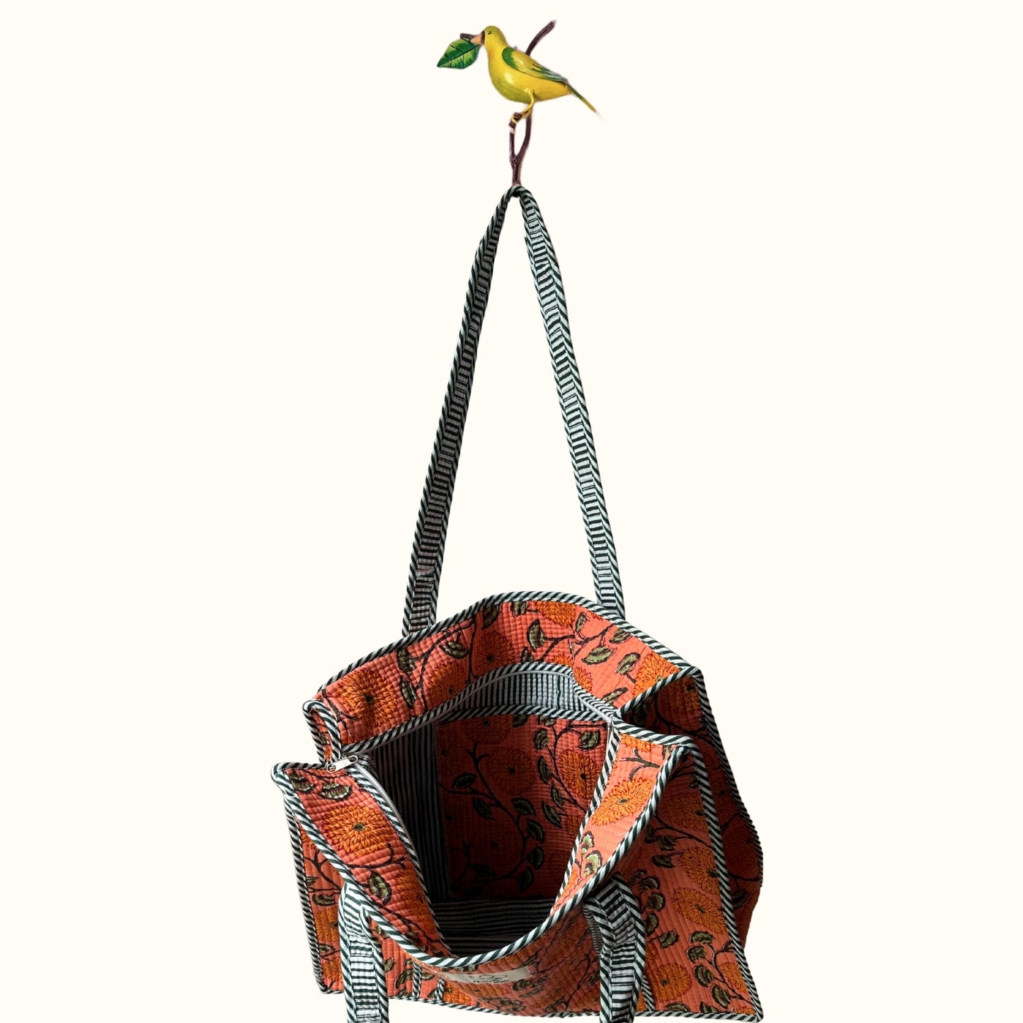 Grand tote bag à Zip – "Sunny Squishy Flowers"