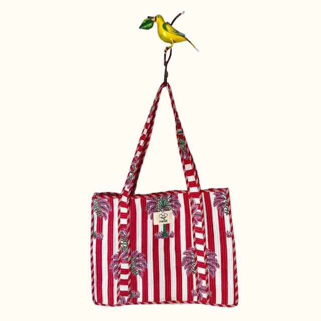 Grand tote bag "Pinky Zesty Palm Tree"