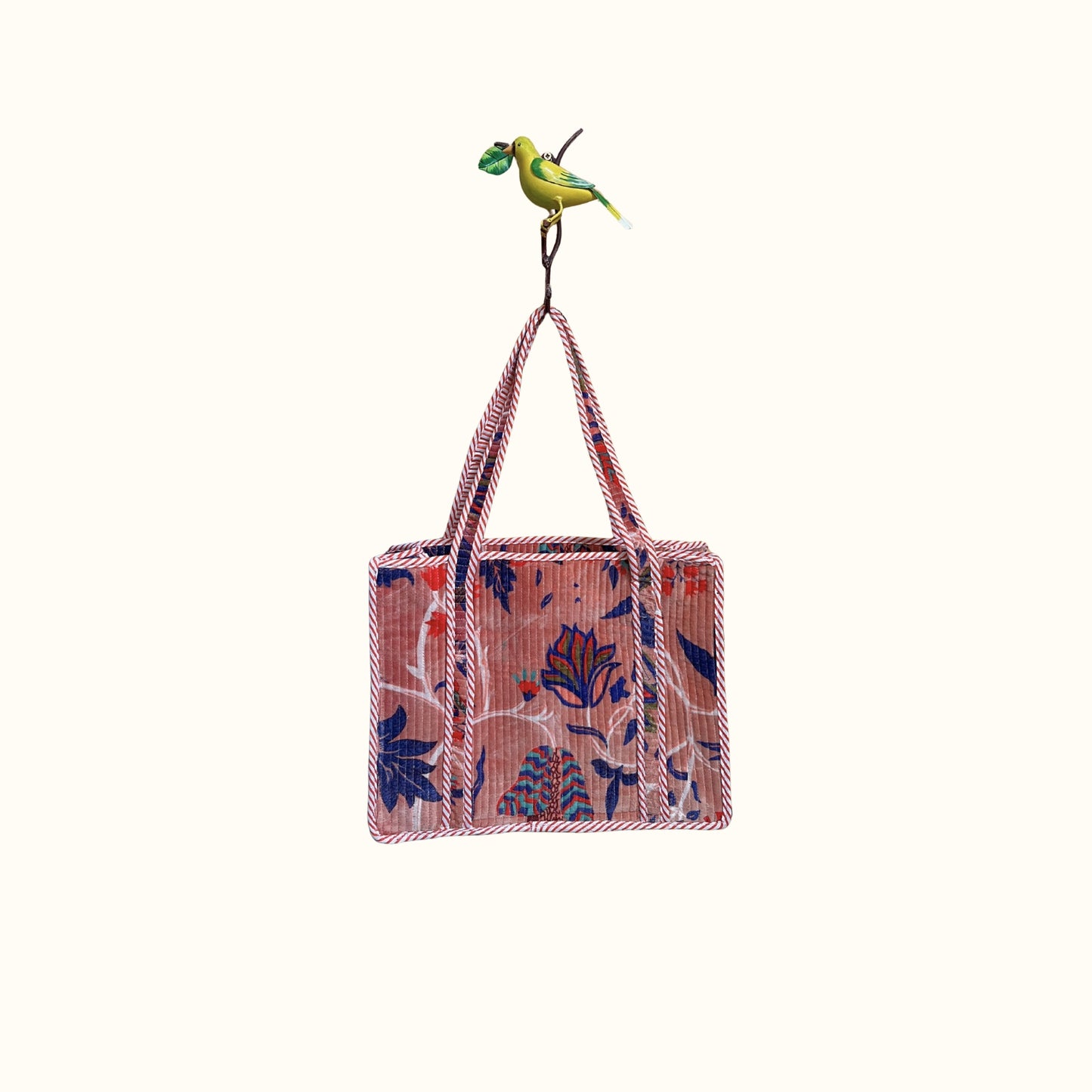 Petit tote bag fermeture velours "Dream garden"