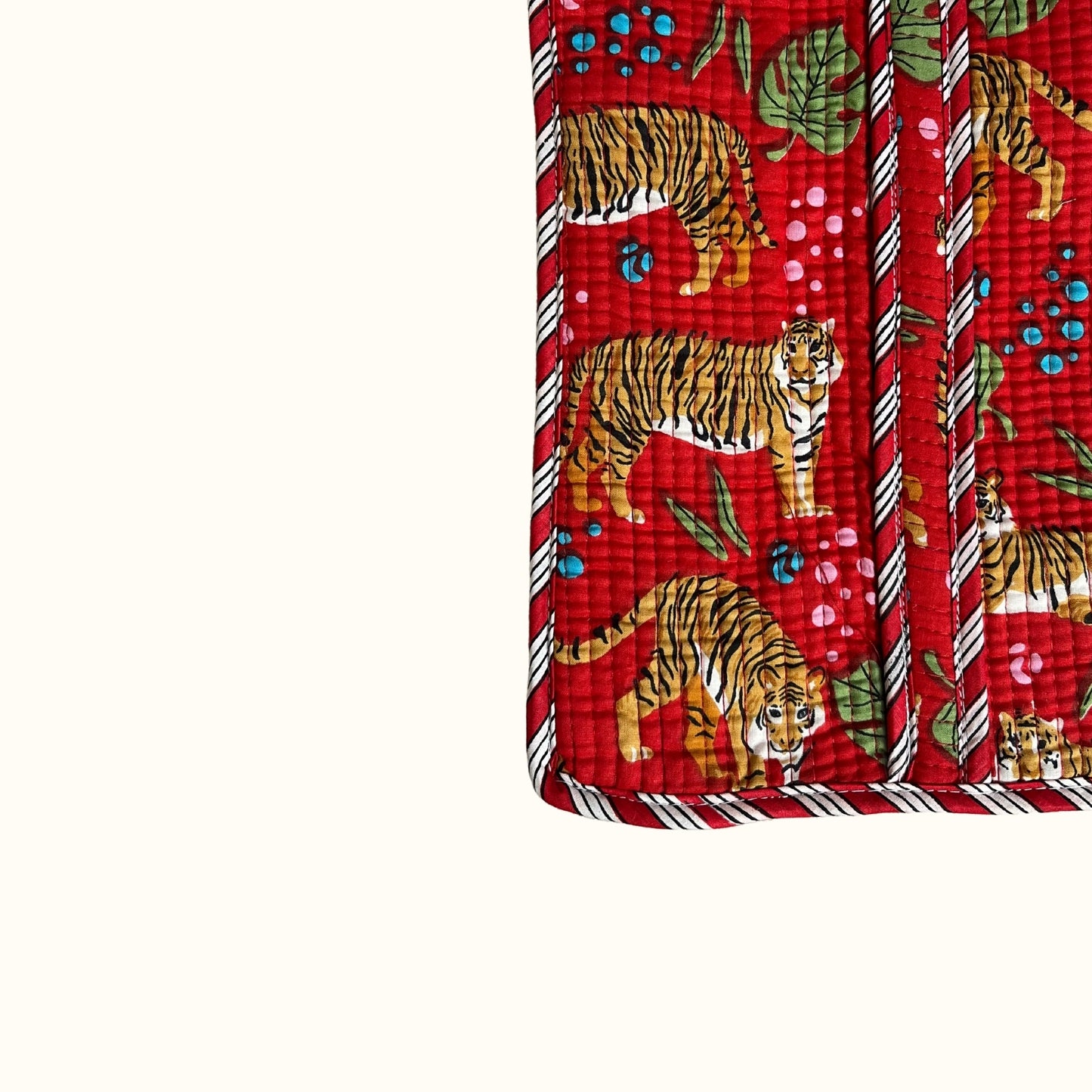Petit tote bag fermeture "Red Pacha Tiger"