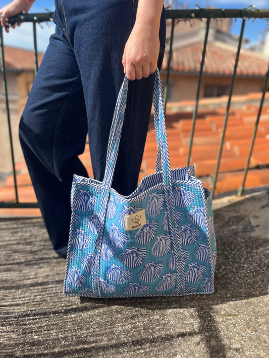 Sac de plage ( GRAND TOTE BAG) — "Ocean Shells"