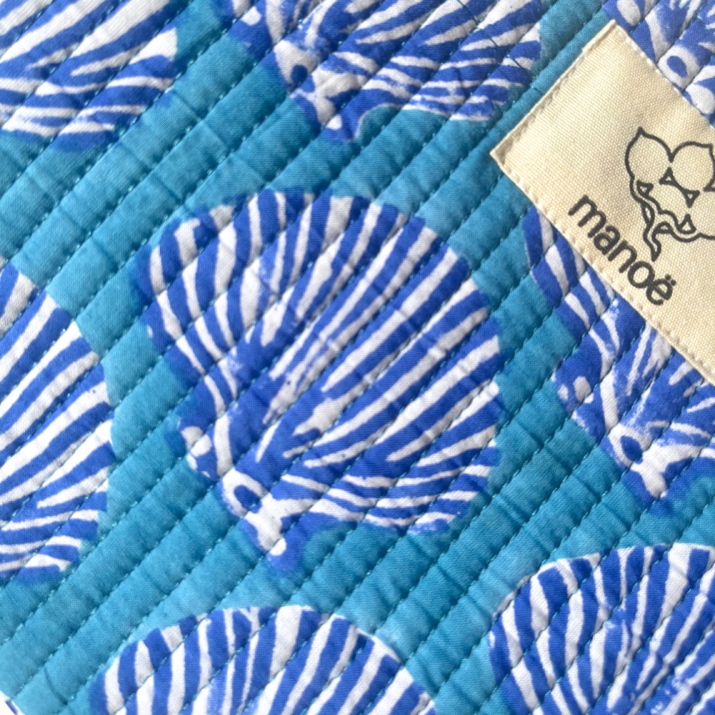 Petit tote bag fermeture Block print "Ocean Shells"