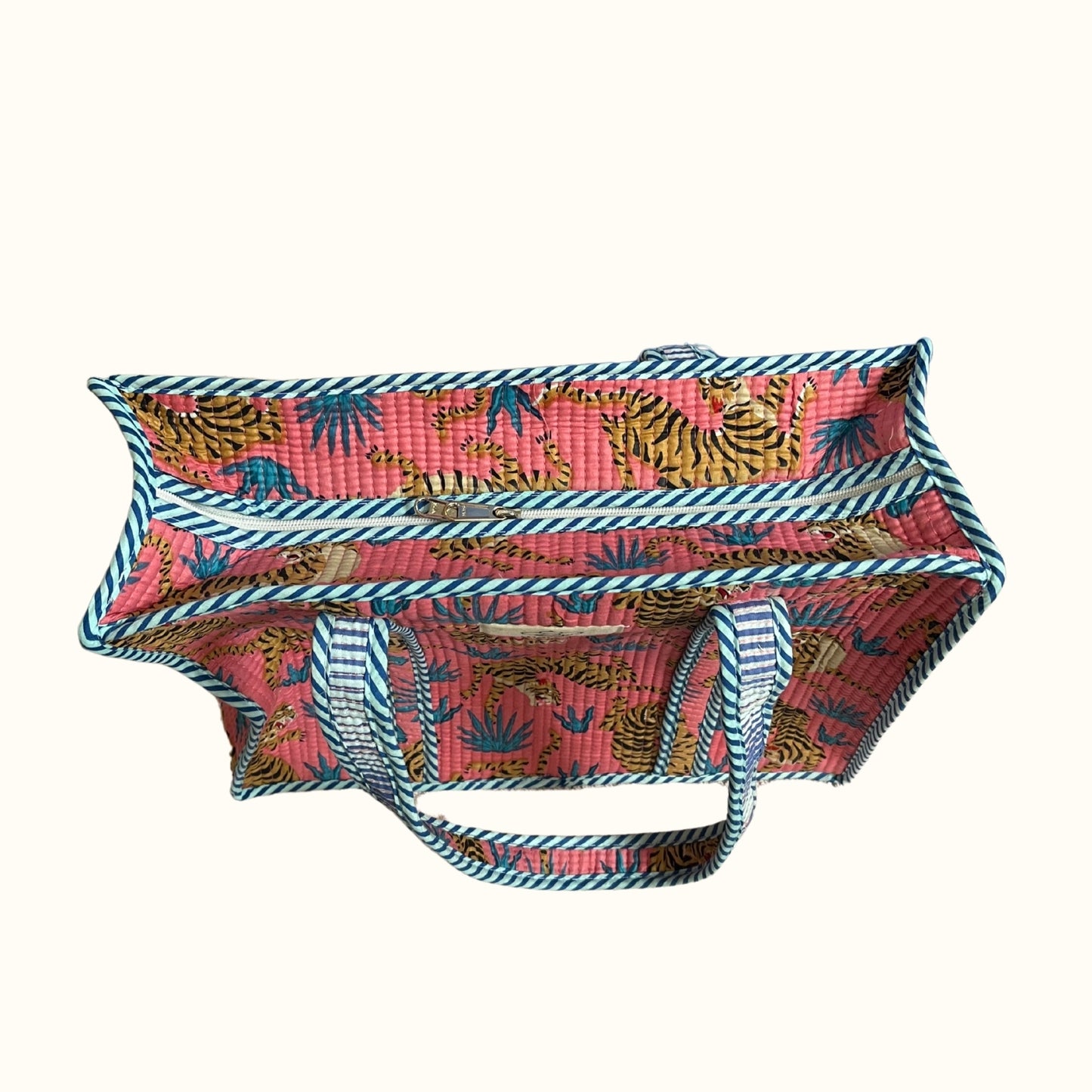 Petit tote bag "Circus Tiger Pink"