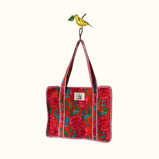 Petit tote bag fermeture "Rosy Beauty"