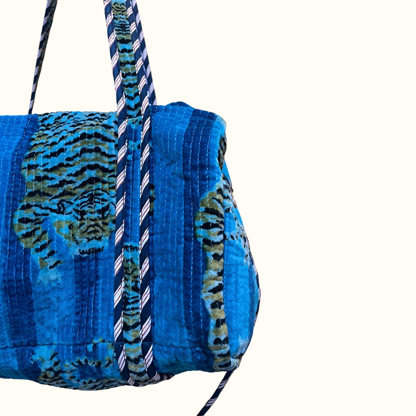 Sac de voyage / Sac à langer, en velours – Tigres Bleus