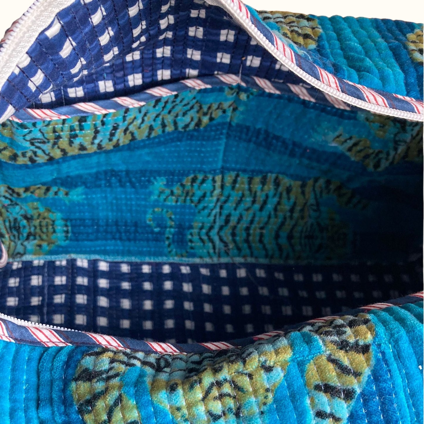 Sac de voyage / Sac à langer, en velours – Tigres Bleus