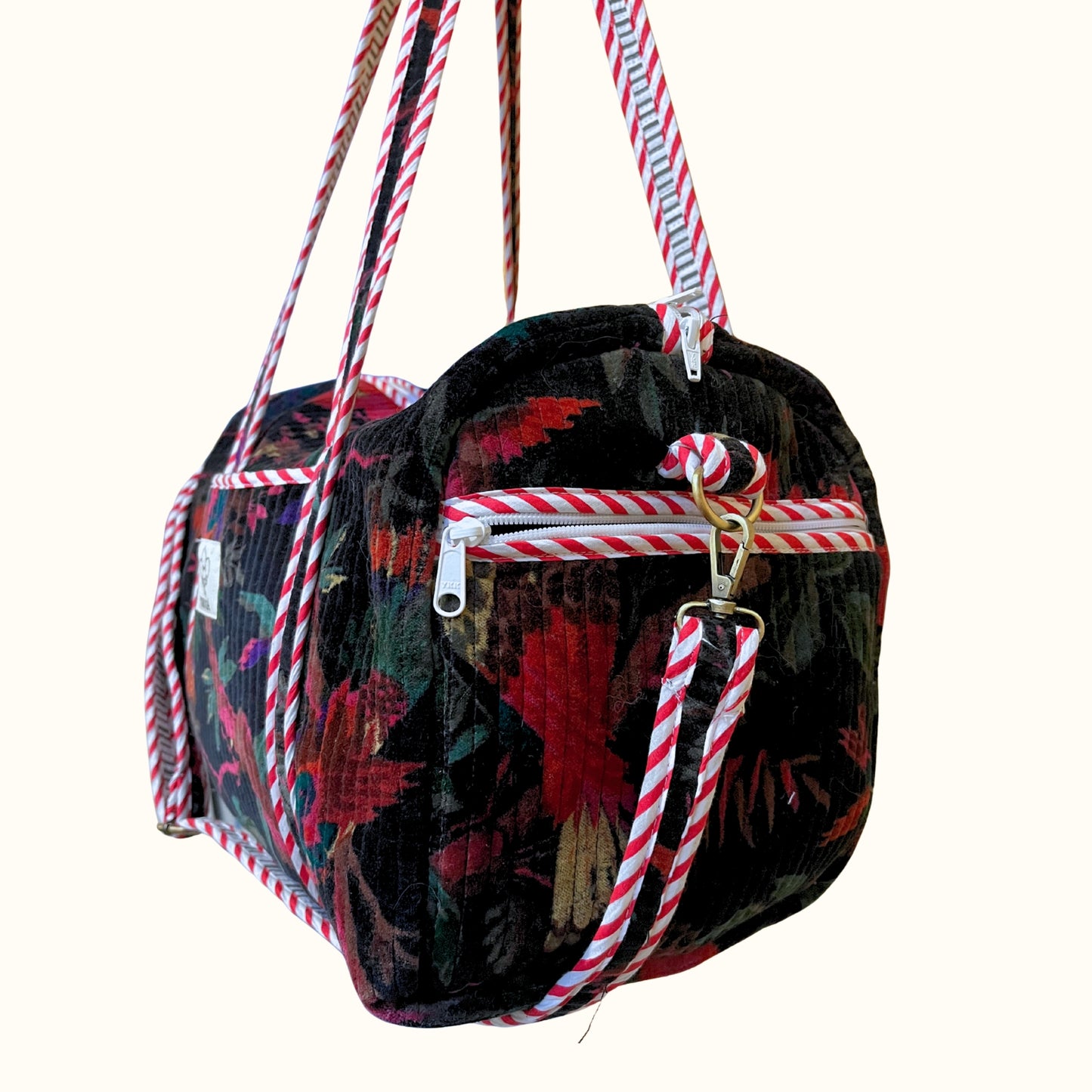 Sac de voyage / Sac à langer, en velours – "Bird of the Night"