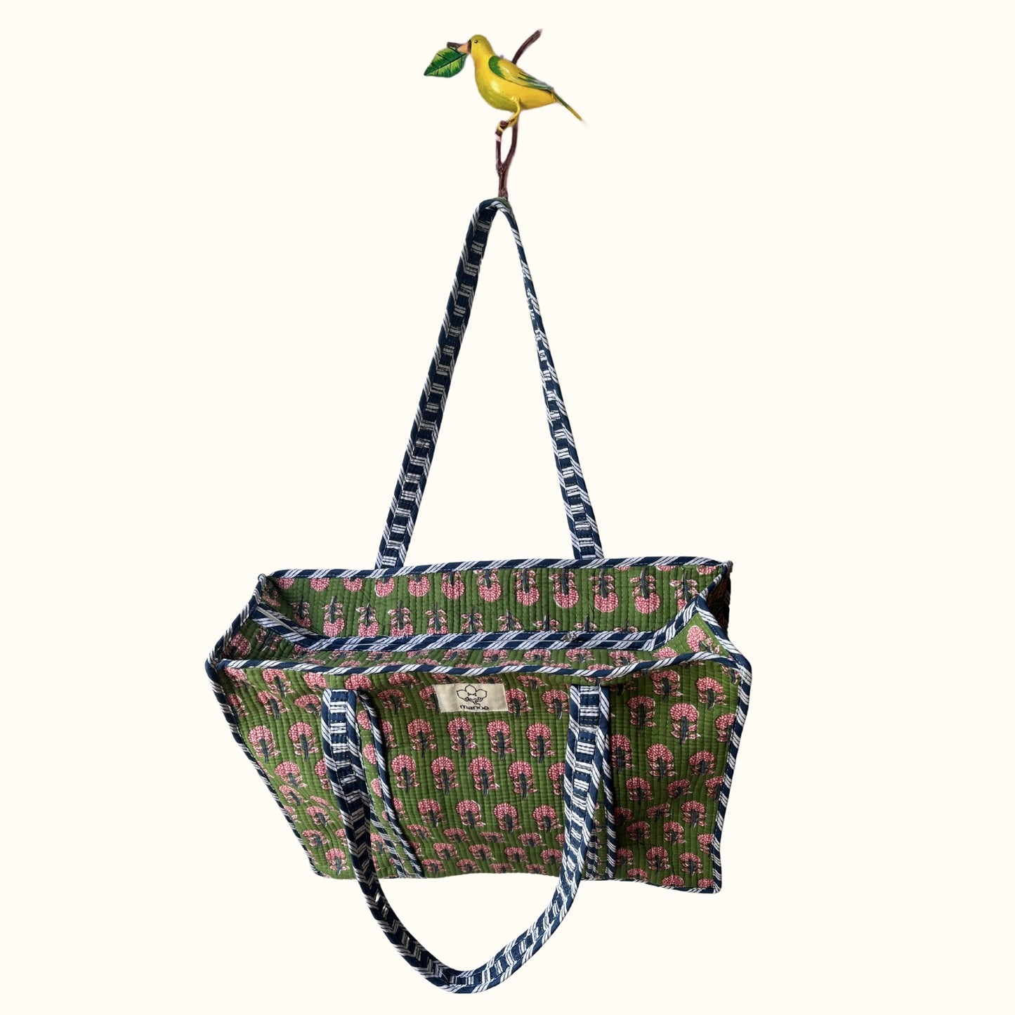 Grand tote bag à Zip  "Pink Grove in Forest"