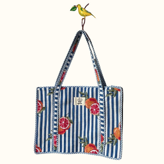 Grand tote bag à Zip  – "Blood Orange Breeze"