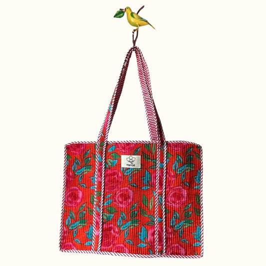 Grand tote bag à Zip   "Rosy Beauty"