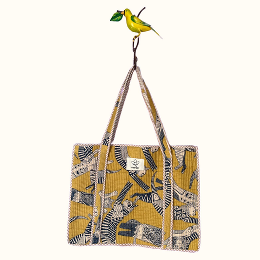 Grand tote bag "Dancing cat in the sun"