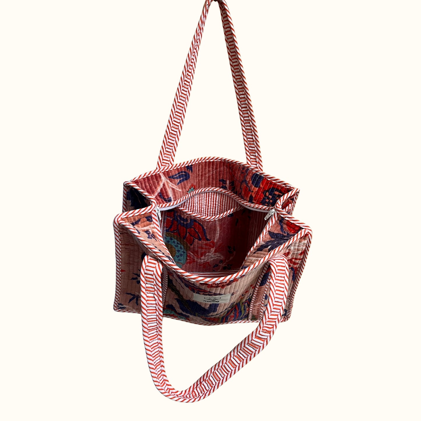 Petit tote bag fermeture velours "Dream garden"