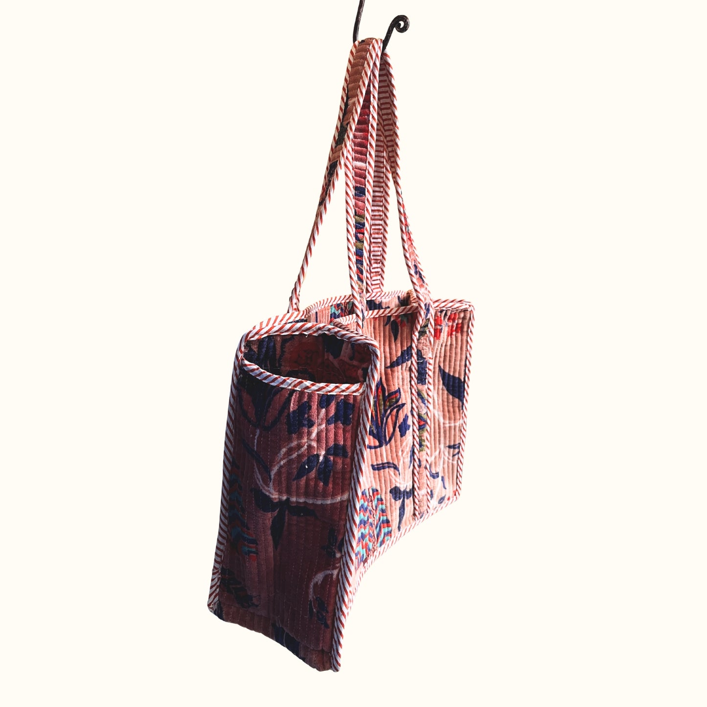 Petit tote bag fermeture velours "Dream garden"
