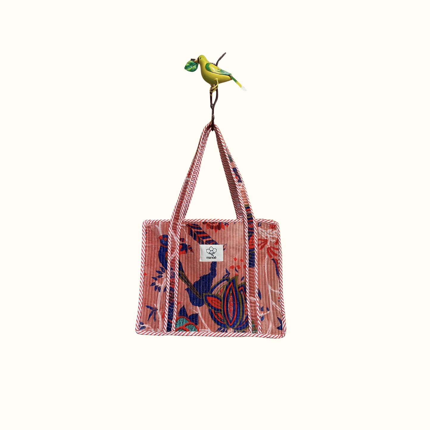 Petit tote bag fermeture velours "Dream garden"