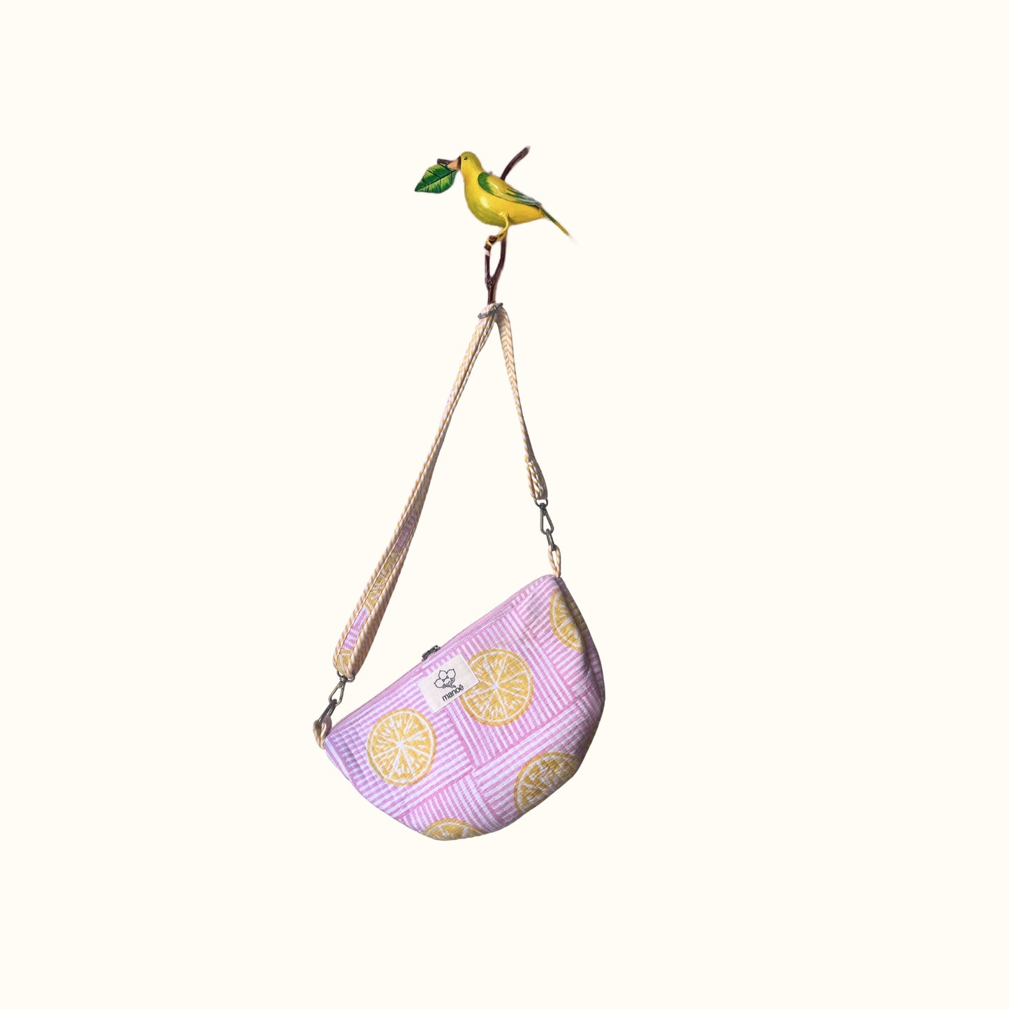 Sac demi-lune matelassé – "Sun and Lemonade "